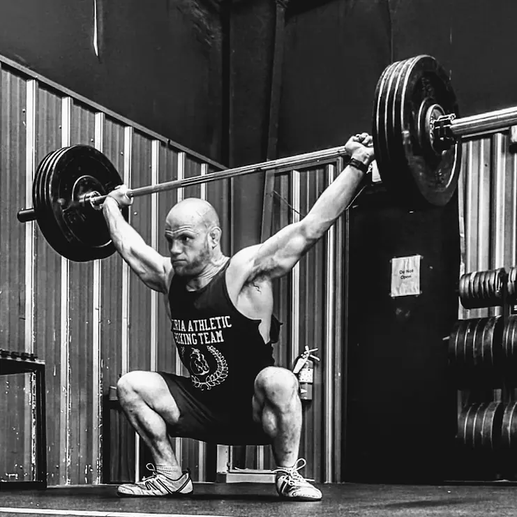 Fitness Image - Black and White Overhead Squat